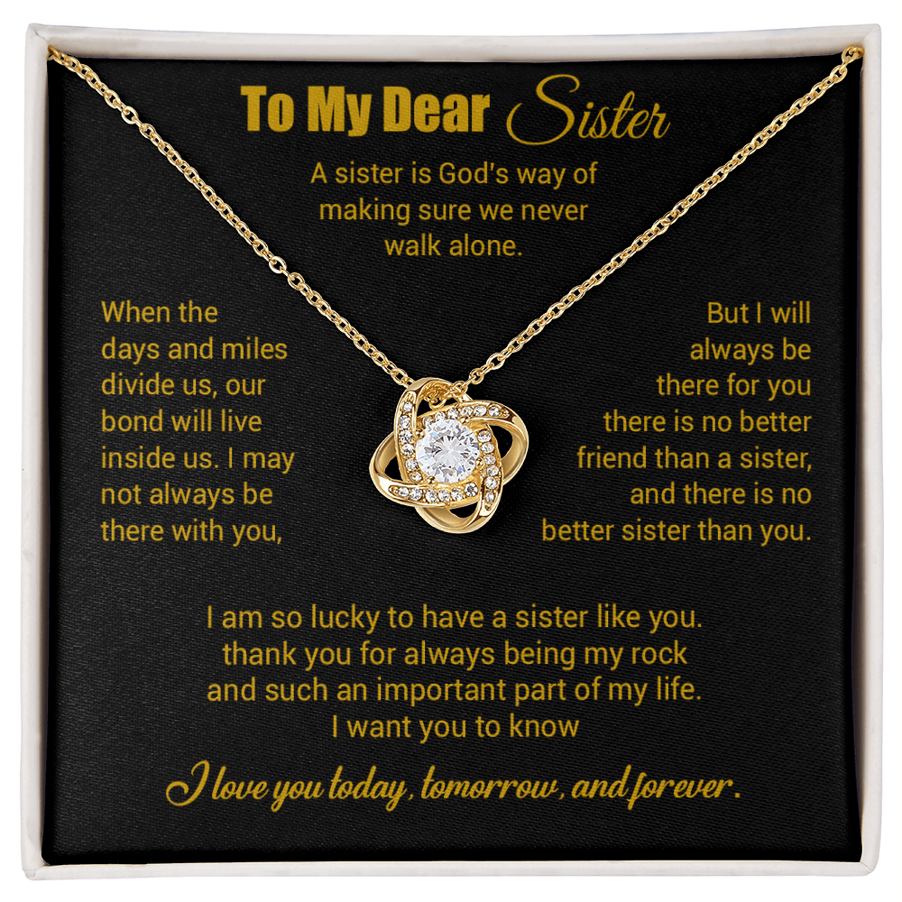 To My Sister Necklace, Brother to Sister, Birthday gift For Sister from Brother
