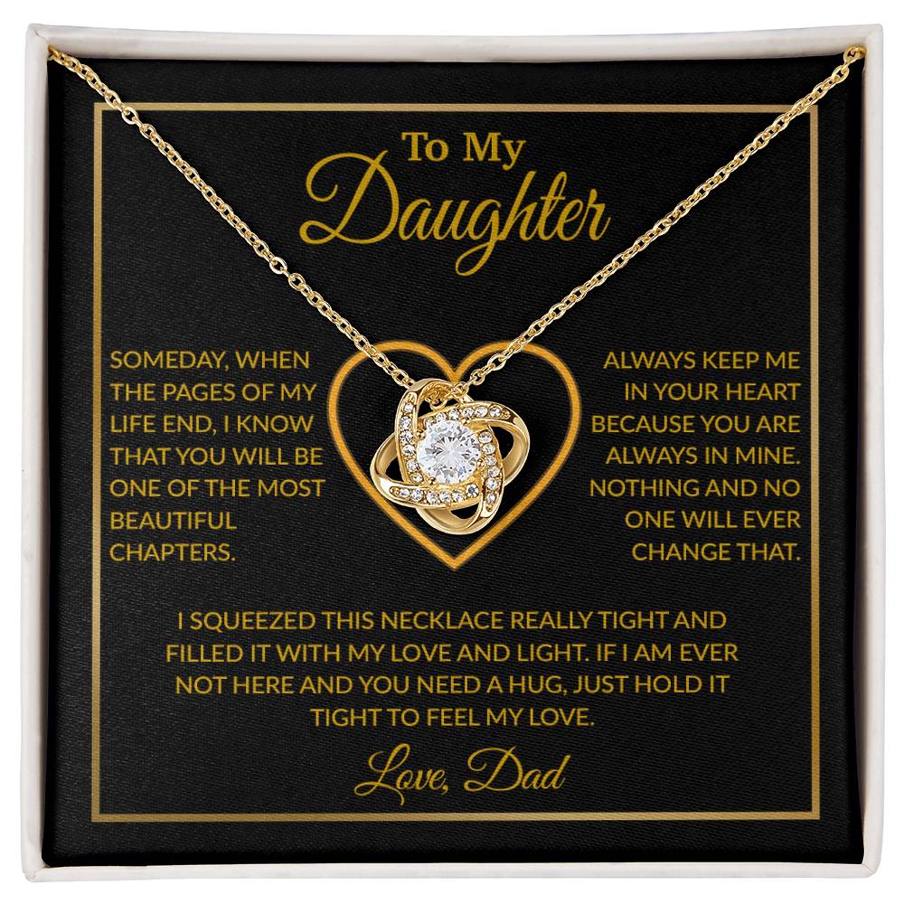 To My Daughter Necklace, Gift For Daughter From Dad, Daughter Father Necklace 7_12_Gold