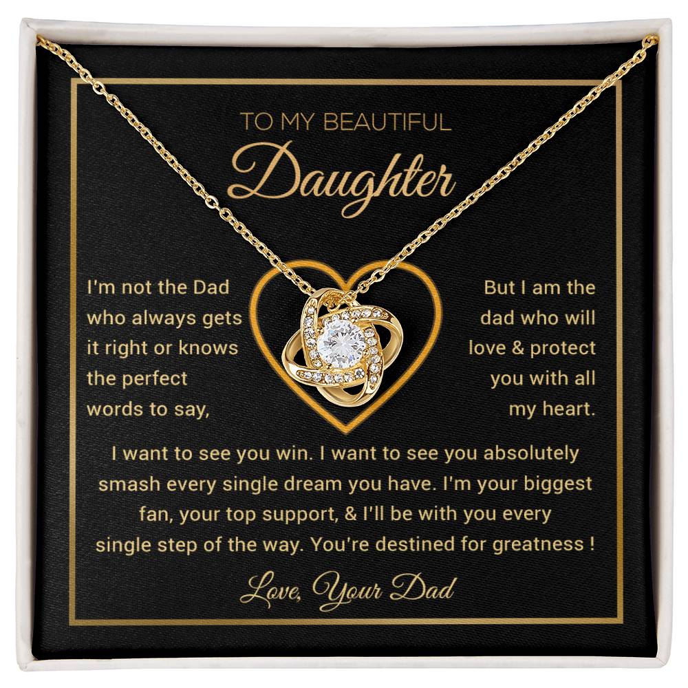 To My Daughter Necklace, Gift for Daughter from Dad, Father Daughter Necklace 9_6_Gold