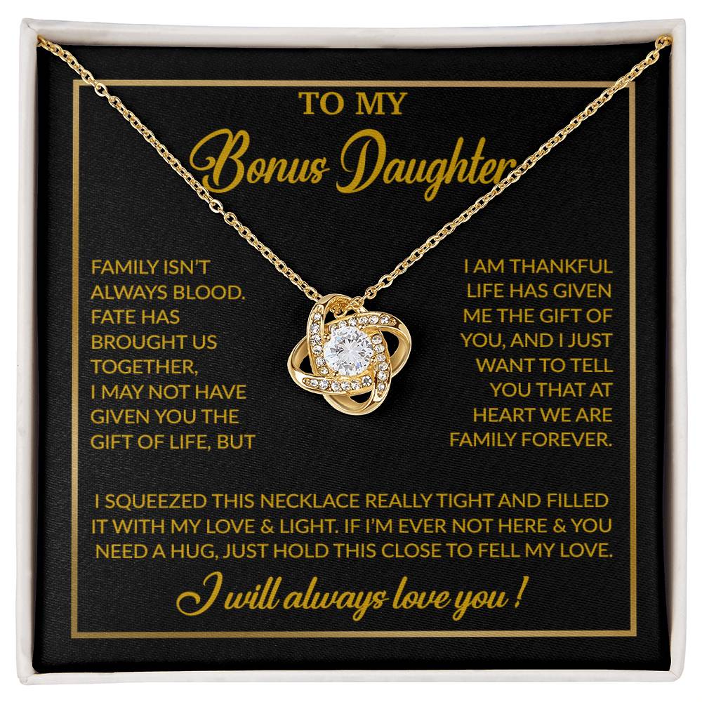 To My Bonus Daughter Necklace, Gift for Bonus Daughter, Step Daughter Birthday 3_12_Gold