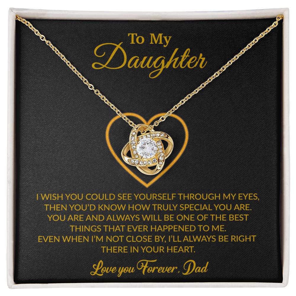 To My Daughter Necklace, Gift for Daughter from Dad, Father Daughter Necklace 22_6_Black