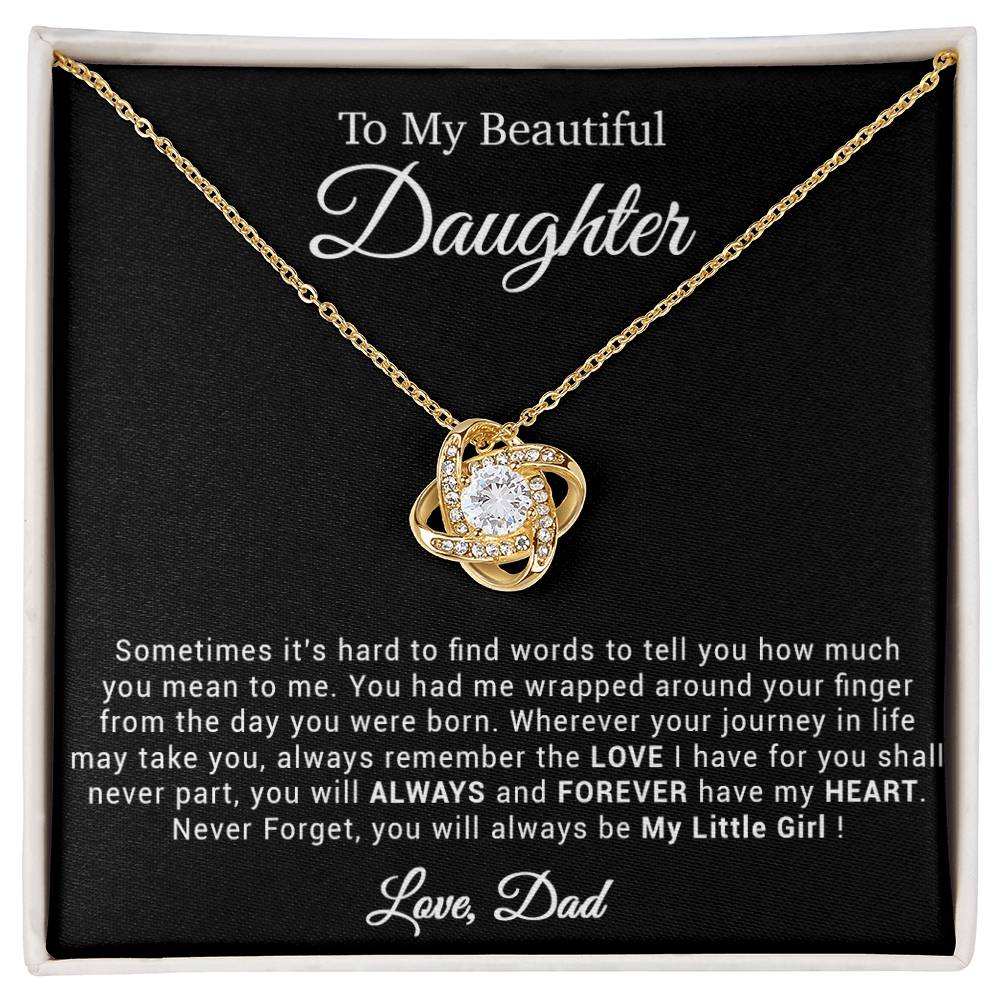 To My Daughter Necklace, Gift for Daughter from Dad, Father Daughter Necklace 21_4_Black