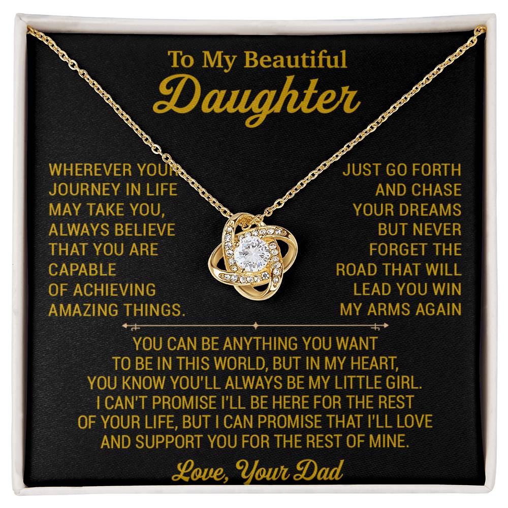 To My Daughter Necklace, Daughter Father Necklace, Daughter Gift From Dad 18_8_Gold