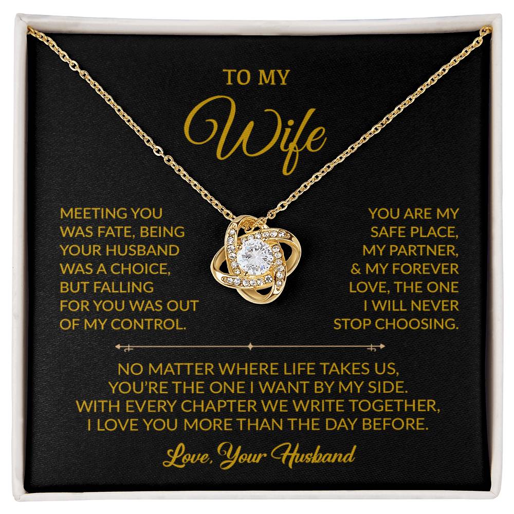 To My Wife Necklace, Gift For Wife, Anniversary Gift For Wife, Necklace For Wife 17_8_Gold