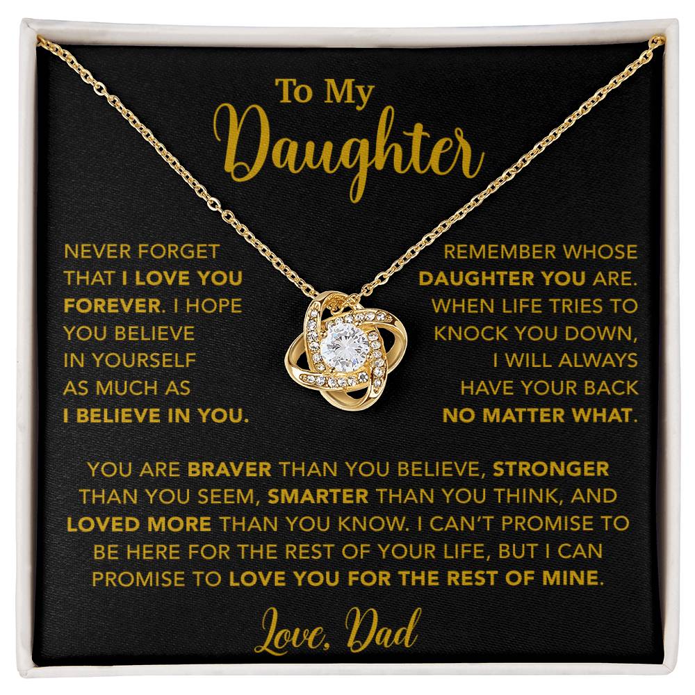 To My Daughter Necklace, Gift for Daughter from Dad, Father Daughter Necklace 7_4_Gold