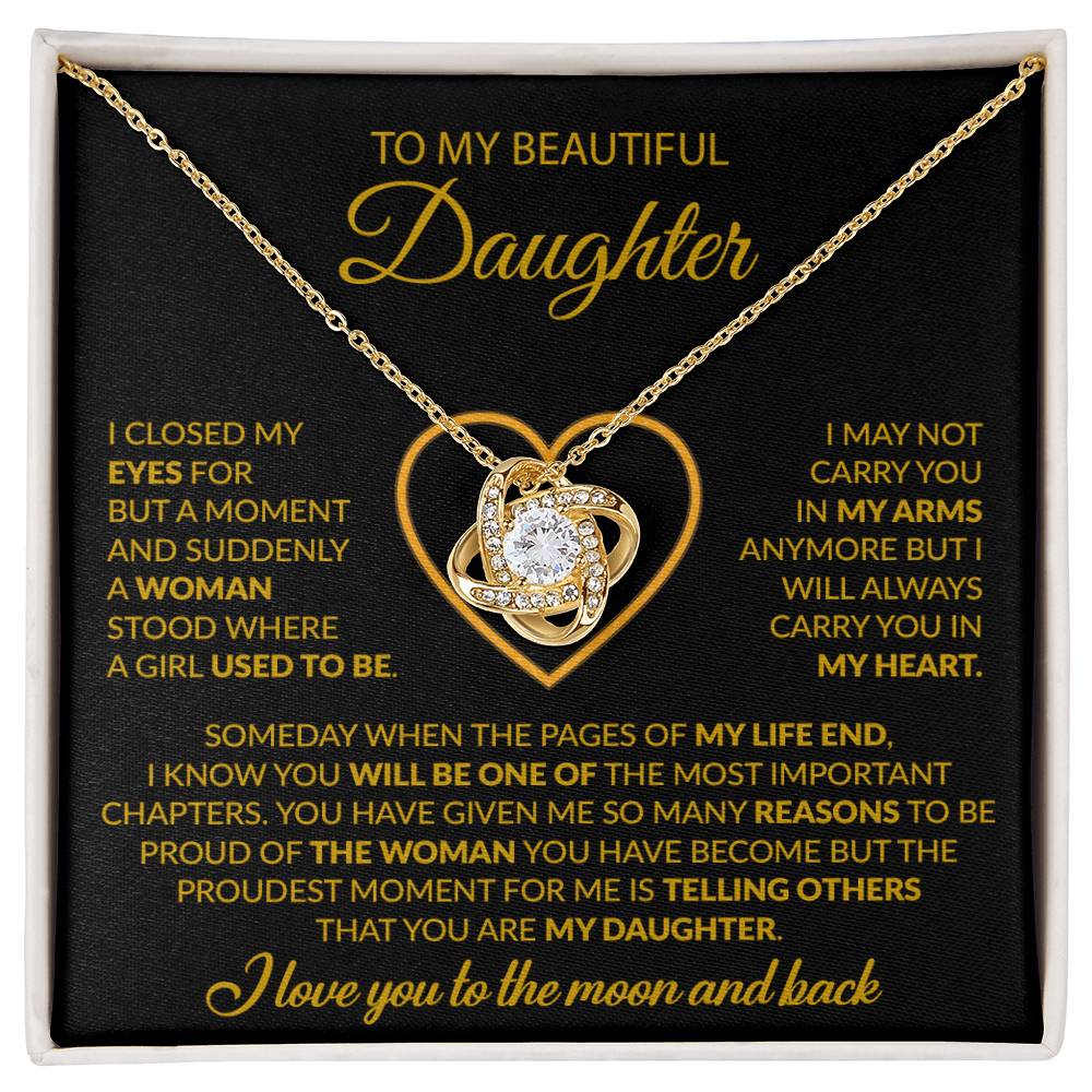 To My Daughter Necklace, Gift For Daughter From Dad, Daughter Father Necklace 9_12_Gold