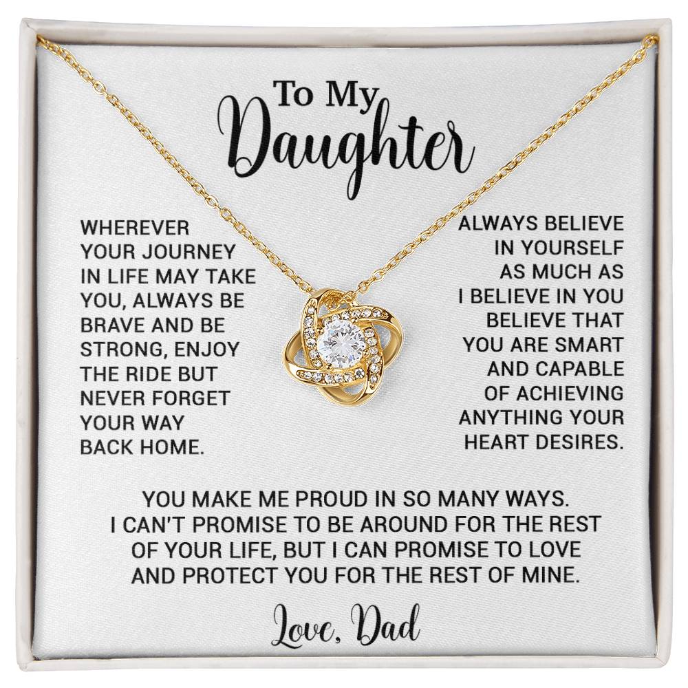 To My Daughter Necklace, Gift for Daughter from Dad, Father Daughter Necklace 3_6_White