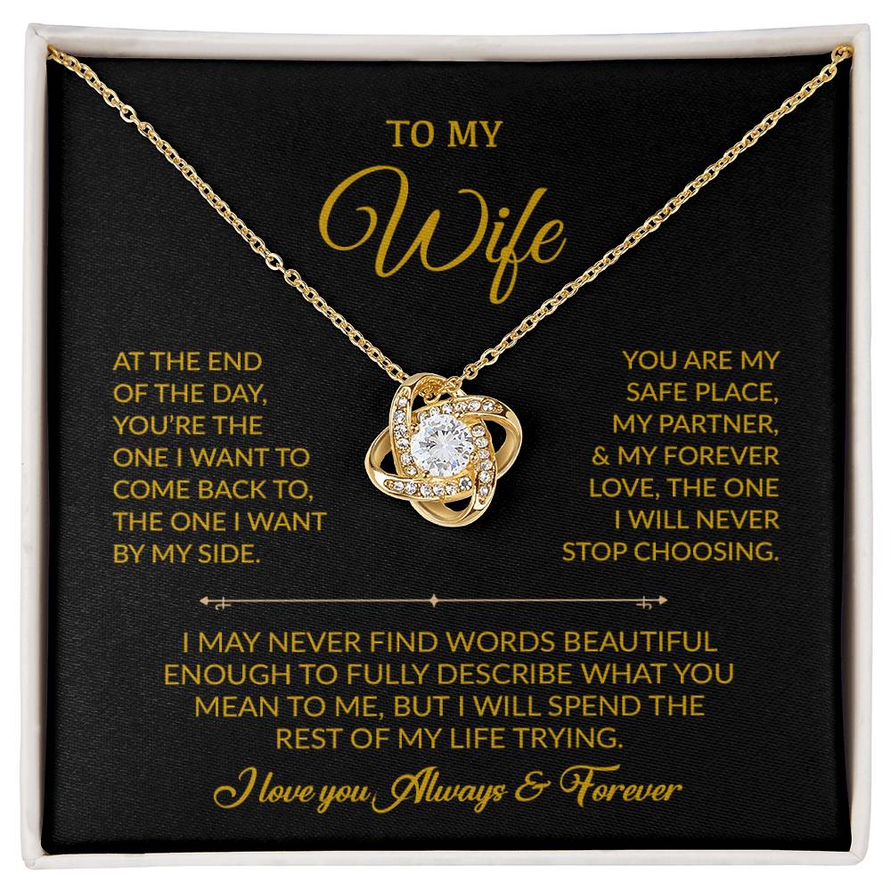 To My Wife Necklace, Gift For Wife, Anniversary Gift For Wife, Necklace For Wife 24_8_Gold