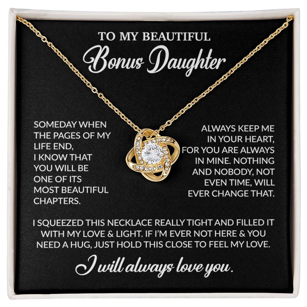 To My Bonus Daughter Necklace, Gift for Bonus Daughter, Step Daughter Birthday 25_11_Black
