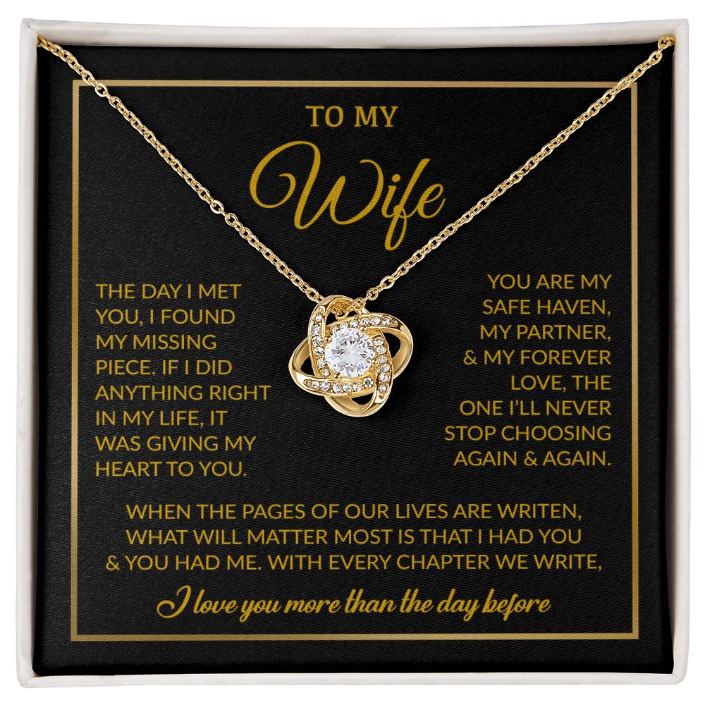 To My Wife Necklace, Gift For Wife, Anniversary Gift For Wife, Necklace For Wife 26_7_Gold