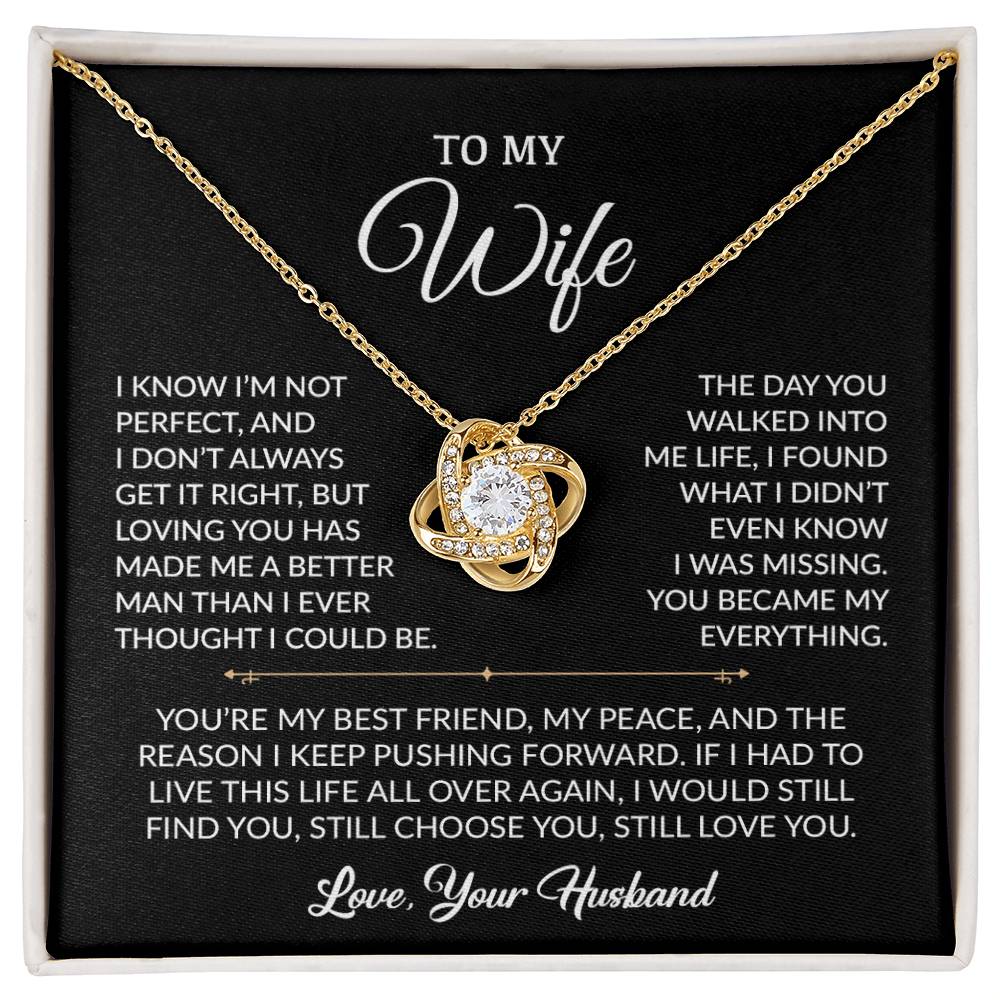 To My Wife Necklace, Gift For Wife, Anniversary Gift For Wife, Necklace For Wife 11_9_Black