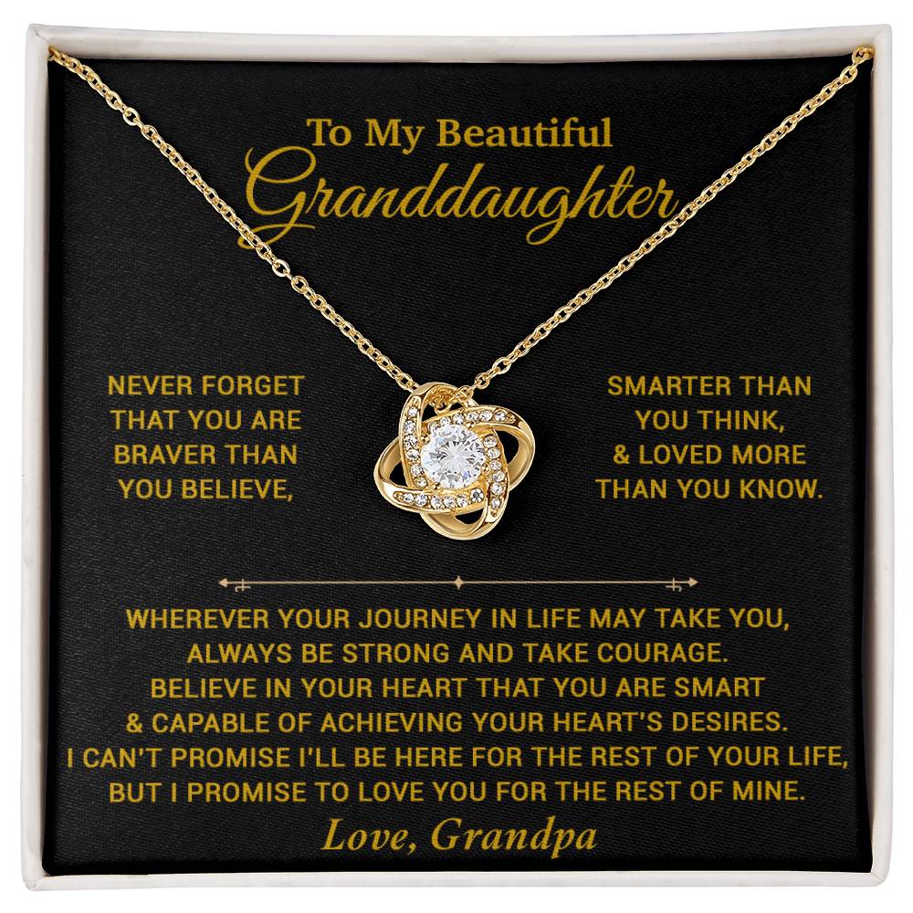 To My Granddaughter Necklace, Birthday Gift For Granddaughter, Birthday Gifts 9_6_Gold
