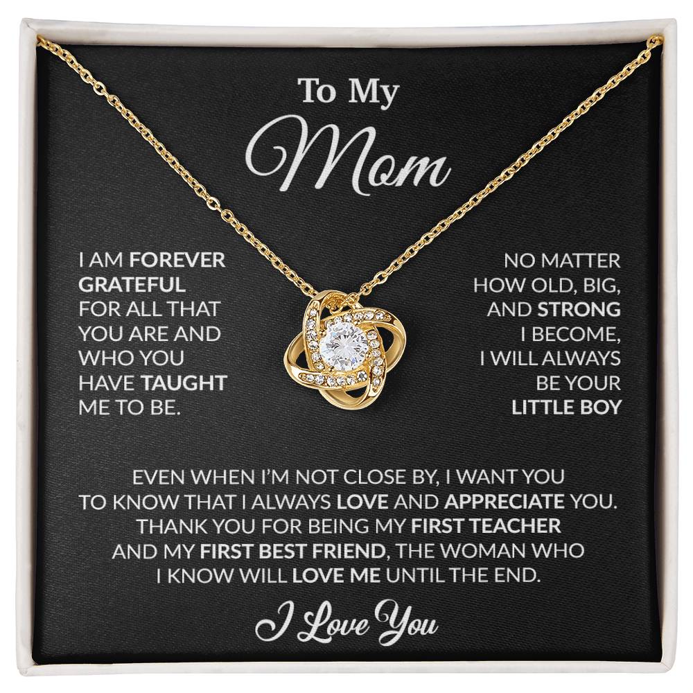 To My Mom Necklace, Gift For Mom From Daughter, Mother's Day Gifts 3_4_Black