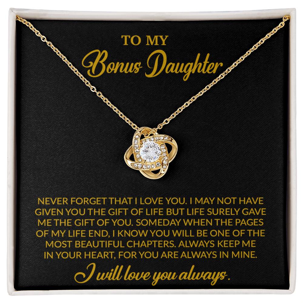 To My Bonus Daughter Necklace, Gift for Bonus Daughter, Step Daughter Birthday 4_10_Gold