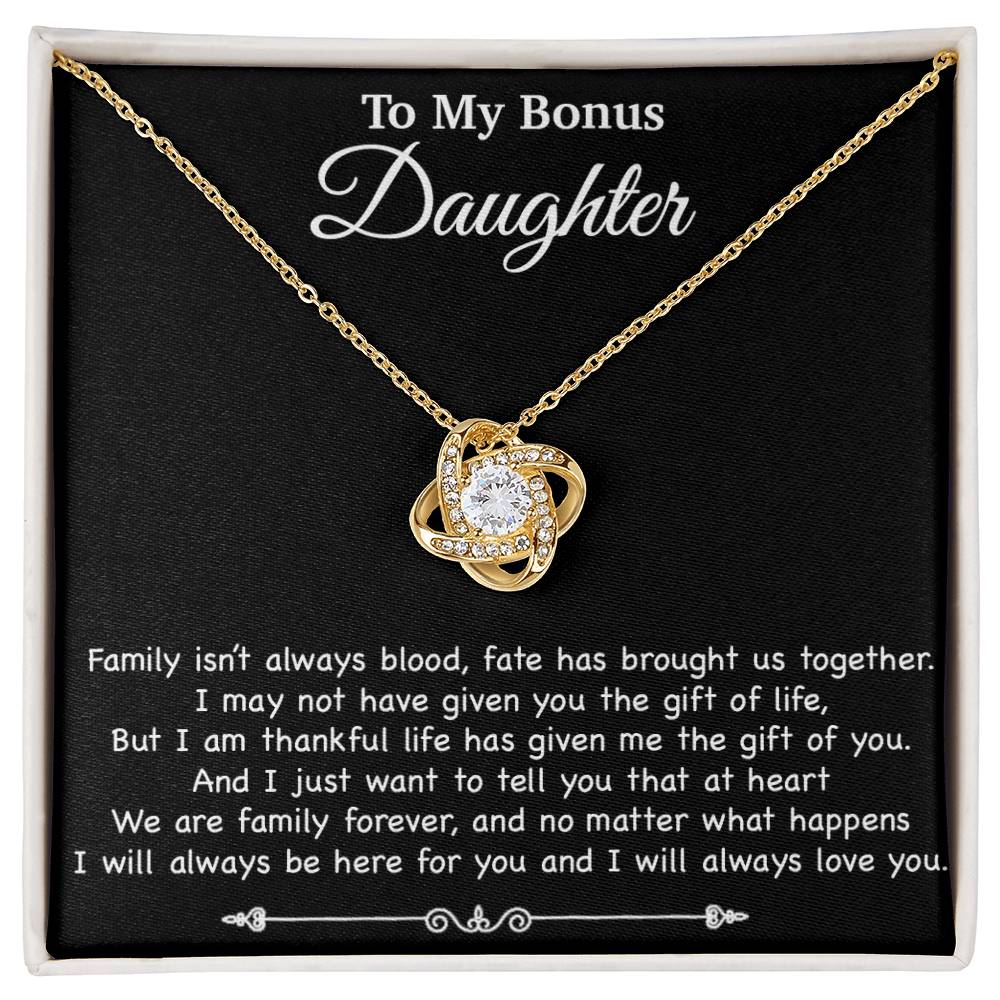 To My Bonus Daughter Necklace, Gift for Bonus Daughter, Step Daughter Birthday 2_11_Black