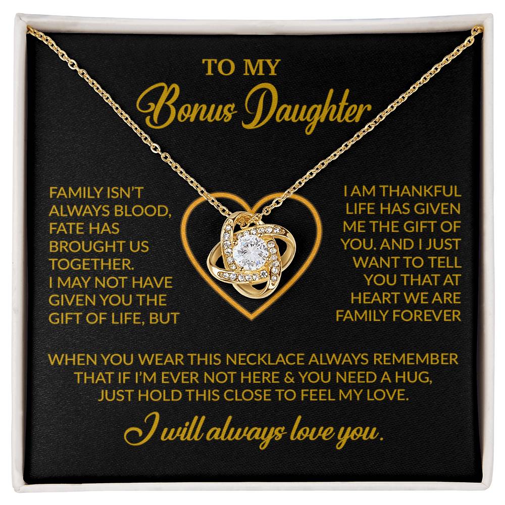 To My Bonus Daughter Necklace, Gift for Bonus Daughter, Step Daughter Birthday 24_12_Gold
