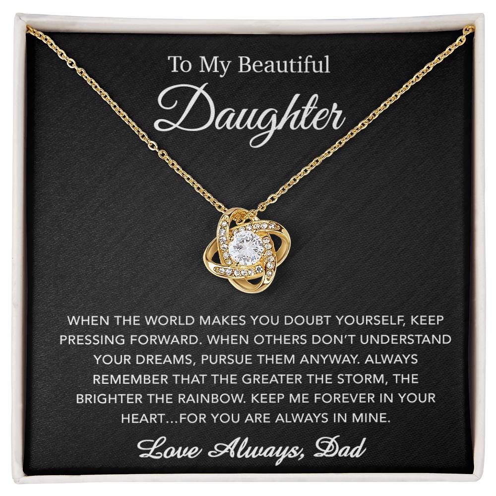 To My Daughter Necklace, Gift for Daughter from Dad, Father Daughter Necklace 20_5_Black