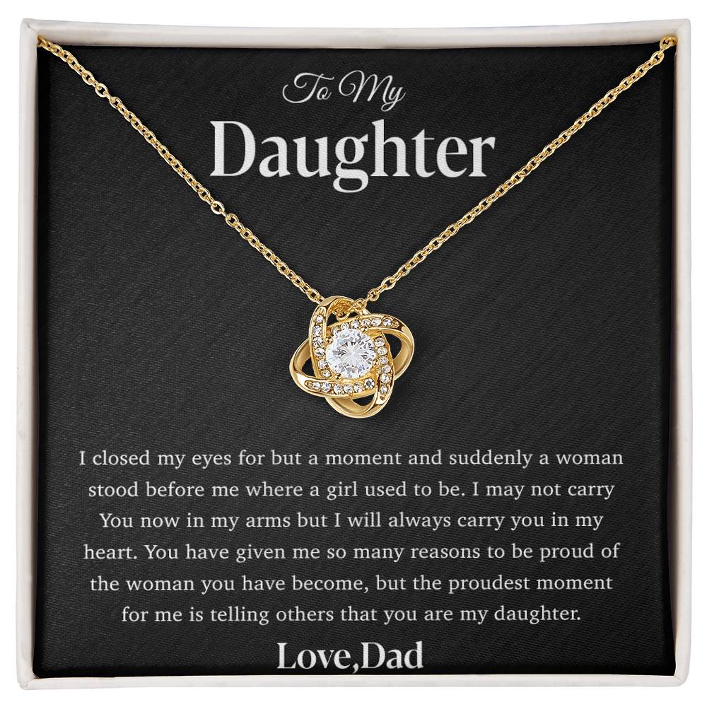 To My Daughter Necklace, Gift for Daughter from Dad, Father Daughter Necklace 28_4_Black