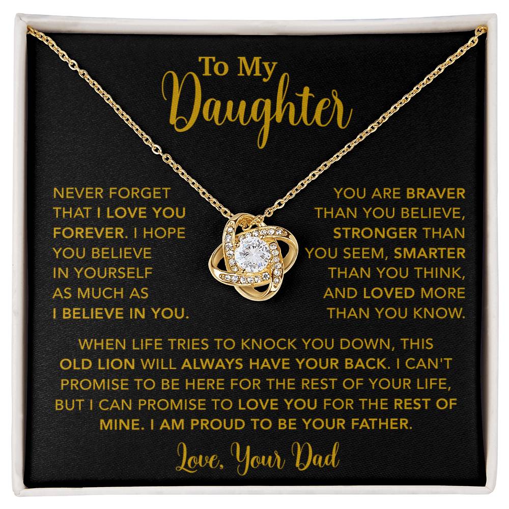 To My Daughter Necklace Gift for Daughter from Dad,Daughter Father Necklace 15_4_Gold