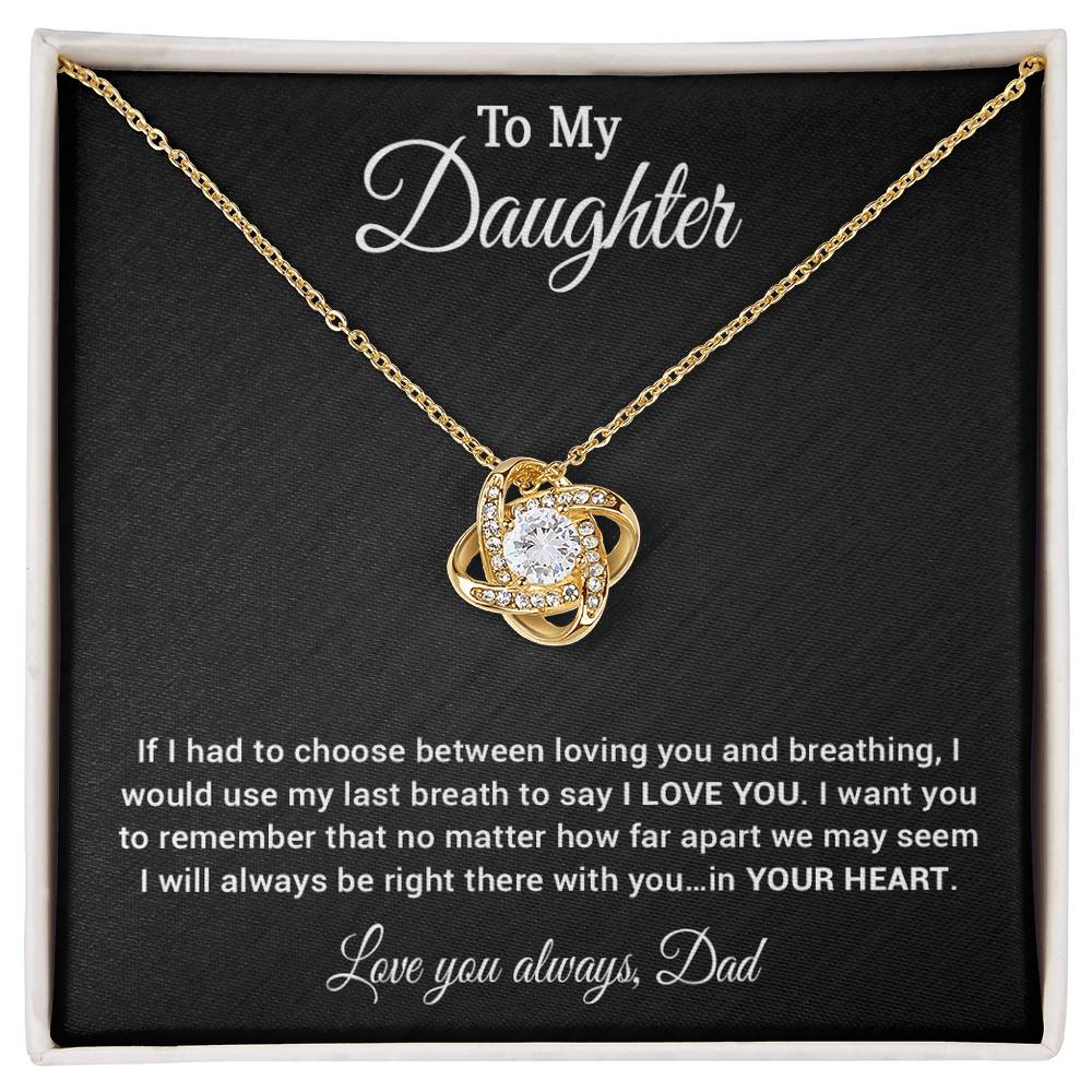 To My Daughter Necklace, Daughter Father Necklace, Daughter Gift from Dad 30_4_Black