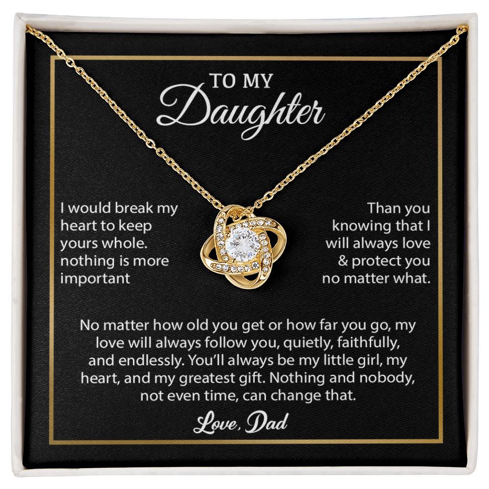 To My Daughter Necklace, Gift for Daughter from Dad, Father Daughter Necklace 4_6_Black