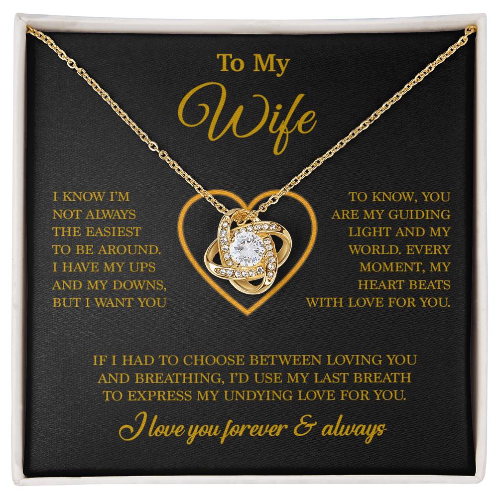 To My Wife Necklace, Gift For Wife, Anniversary Gift For Wife, Necklace For Wife 12_3_Gold