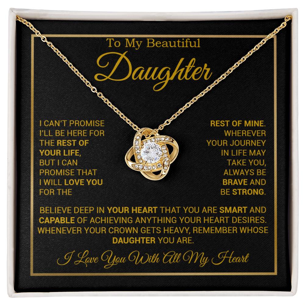 To My Daughter Necklace, Gift for Daughter from Dad And Mom Daughter_Gold