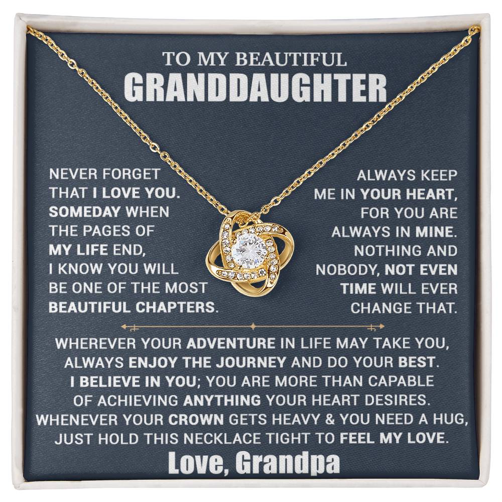 To My Granddaughter Necklace, Granddaughter Gift from Grandpa, Christmas Gift 10_10_Blue