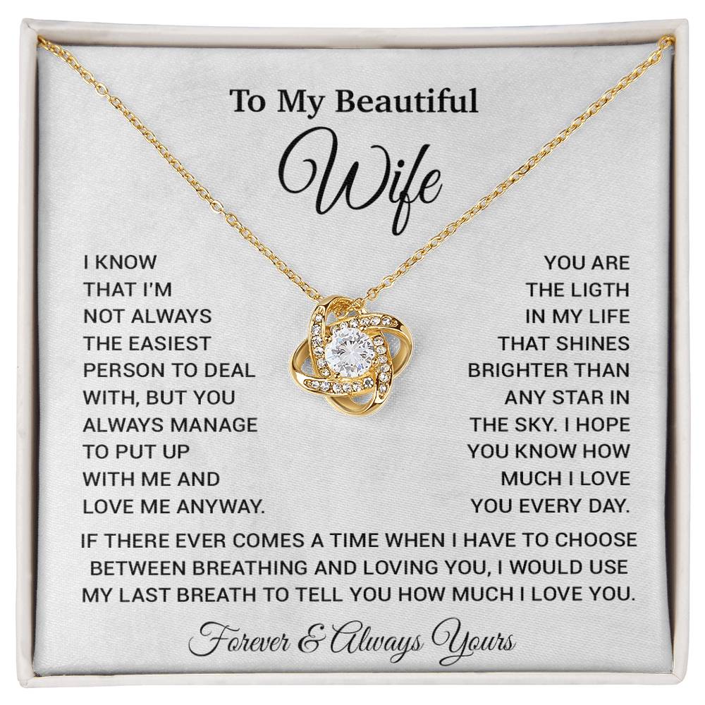 To My Wife Necklace, Christmas Gifts For Wife, Anniversary Cute Gift For Wife_6_9_White