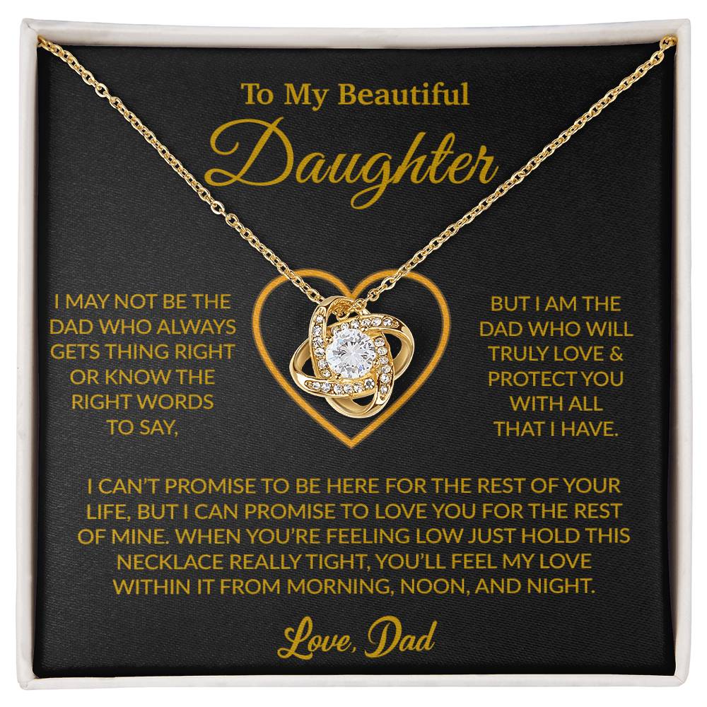 To My Daughter Necklace, Gift for Daughter from Dad, Father Daughter Necklace 16_6_Gold