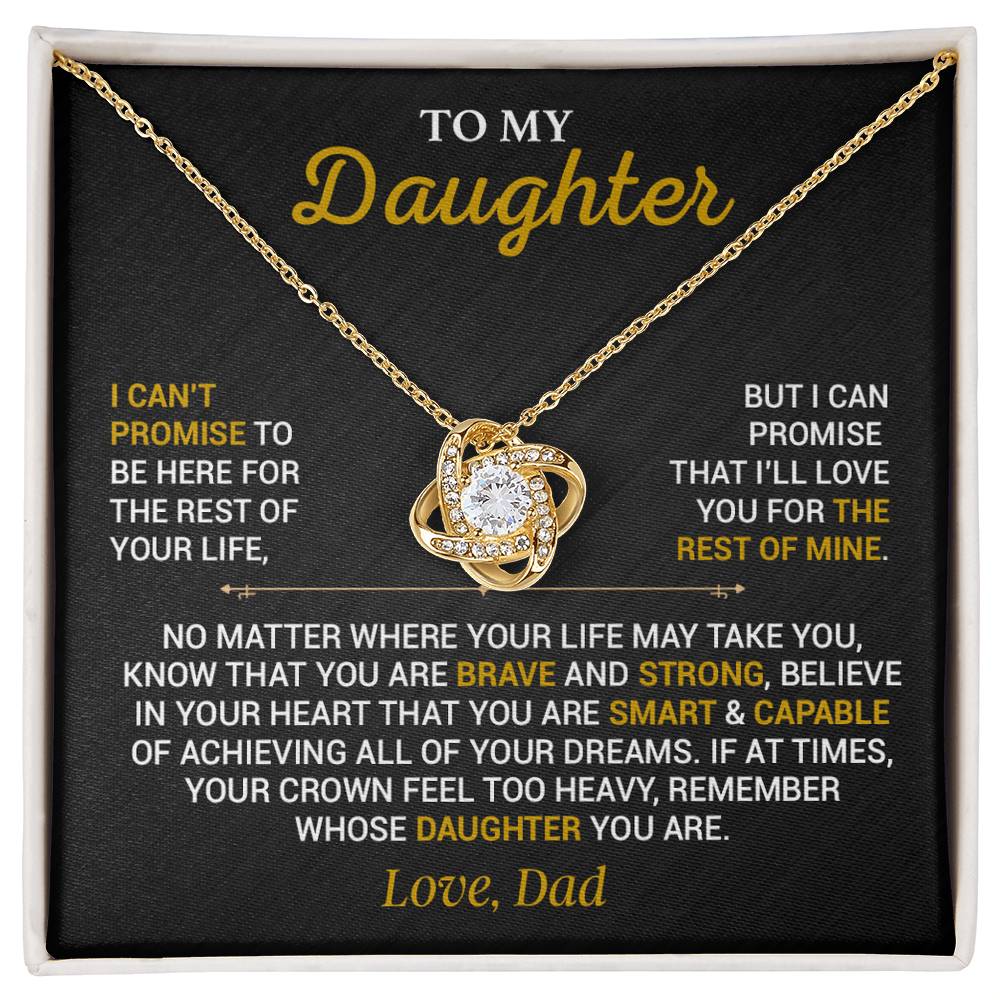 To My Daughter Necklace, Gift for Daughter from Dad,Daughter Father Necklace 7_10_Black
