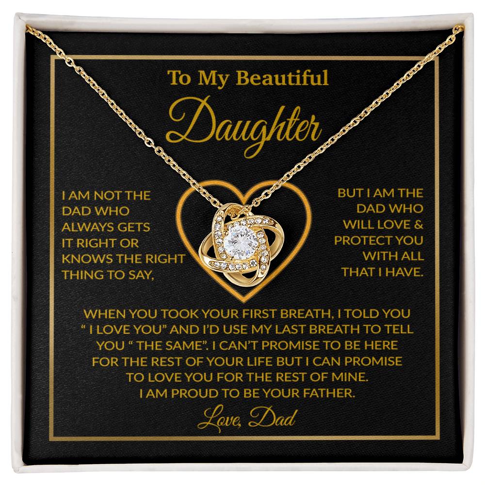 To My Daughter Necklace, Gift For Daughter From Dad, Daughter Father Necklace 12_1_Gold