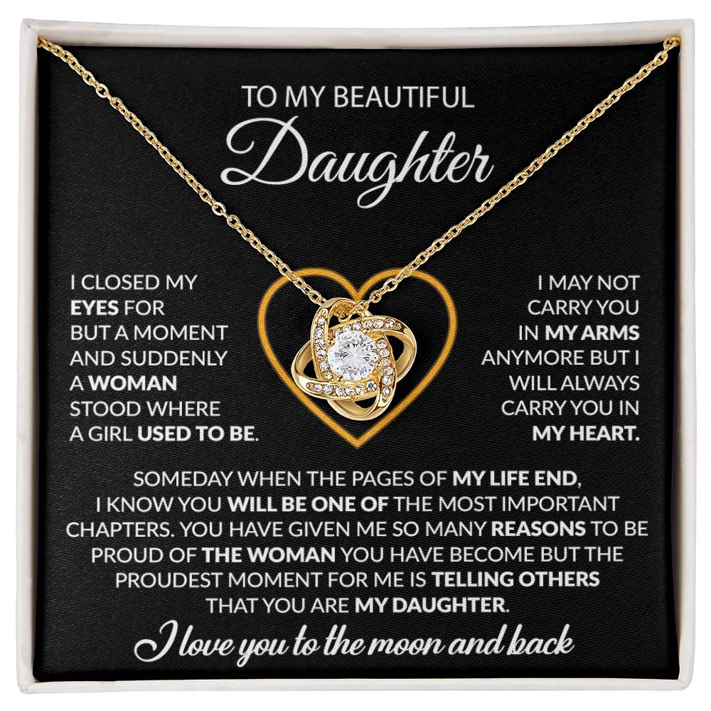 To My Daughter Necklace, Gift For Daughter From Dad, Daughter Father Necklace 9_12_Black