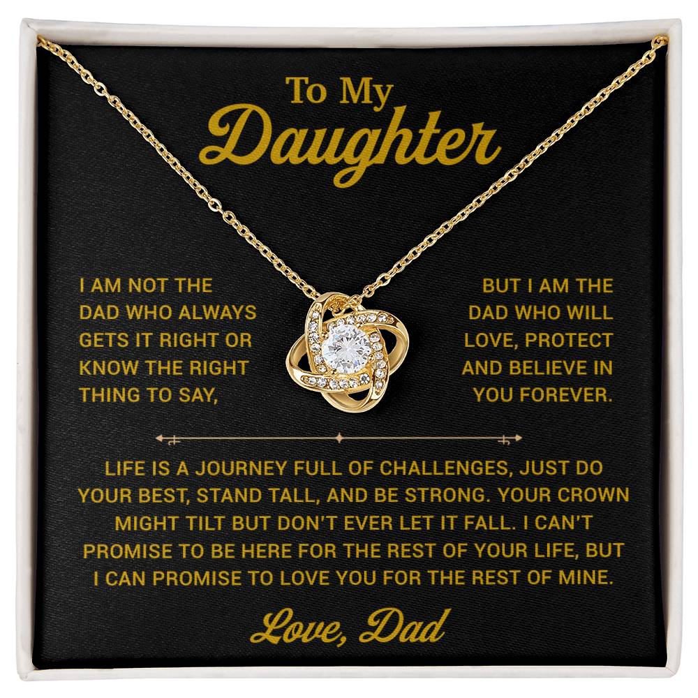 To My Daughter Necklace, Gift for Daughter from Dad, Father Daughter Necklace 24_12_Gold