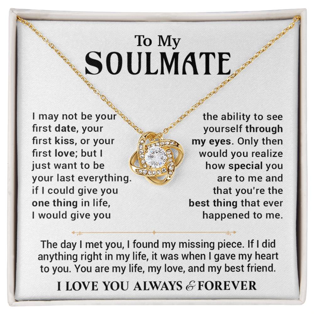 To My Soulmate Necklace Birthday,Anniversary,Valentine Gift for Wife Girlfriend