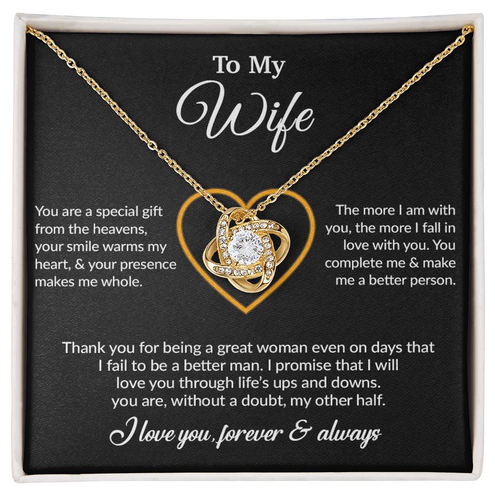 To My Wife Necklace, Gift For Wife, Anniversary Gift For Wife, Necklace For Wife 11_6_Black