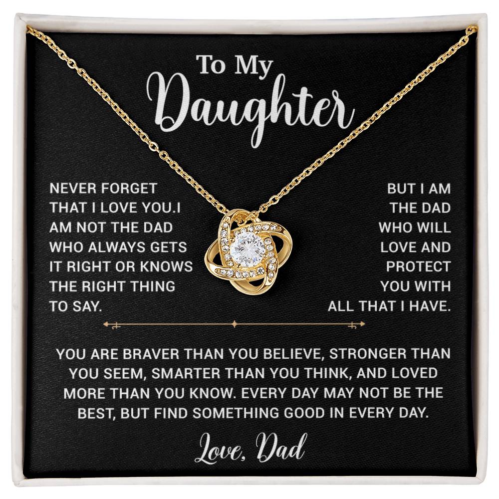 To My Daughter Necklace, Gift for Daughter from Dad, Father Daughter Necklace 2_6_Black