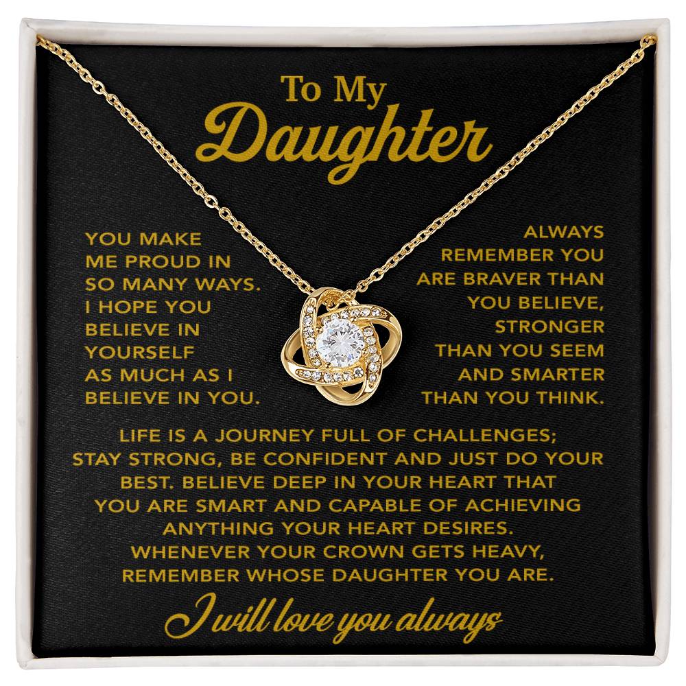 To My Daughter Necklace, Gift for Daughter from Dad, Father Daughter Necklace 24_3_Gold