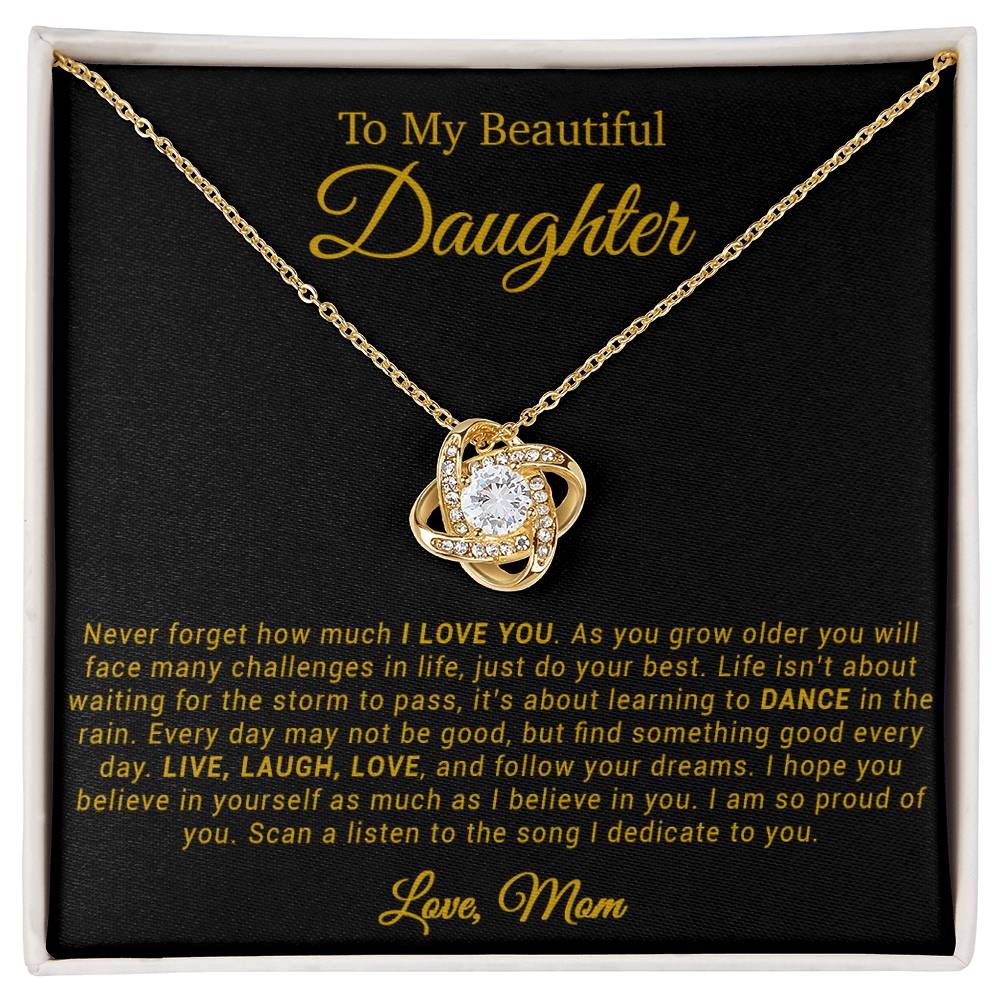 To My Daughter Necklace, Gift for Daughter from mom, Daughter mother Necklace 20_4_Gold