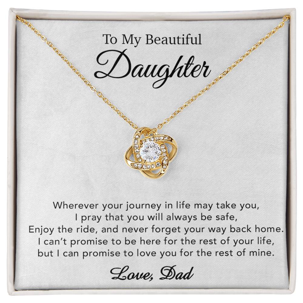 To My Daughter Necklace, Gift for Daughter from Dad, Father Daughter Necklace 21_5_White