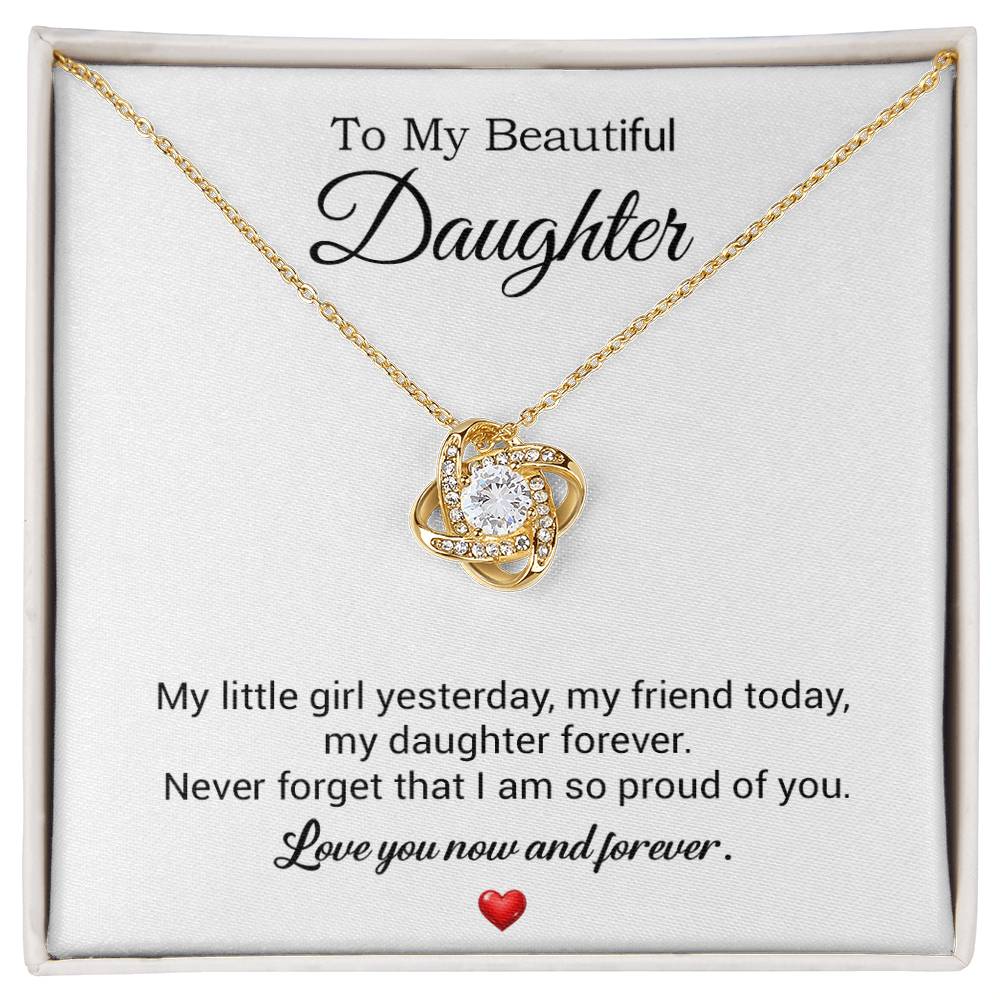To My Daughter Necklace, Gift For Daughter From Dad, Daughter Father Necklace 10_7_White
