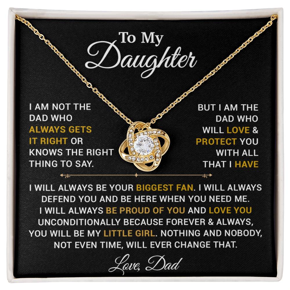 To My Daughter Necklace, Gift for Daughter from Dad, Father Daughter Necklace 4_4_Gold