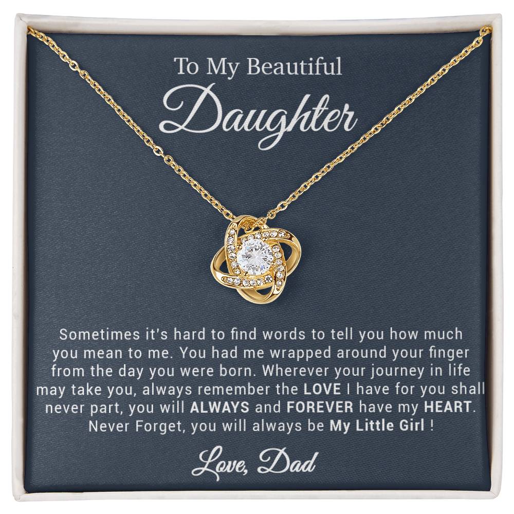 To My Daughter Necklace, Gift for Daughter from Dad, Father Daughter Necklace 20_4_Black