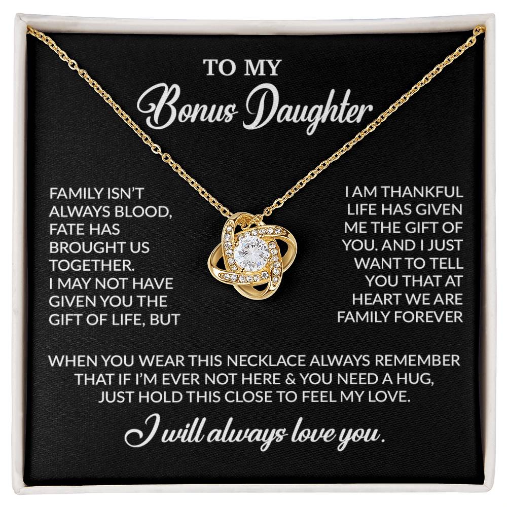 To My Bonus Daughter Necklace, Gift for Bonus Daughter, Step Daughter Birthday 2_10_Black