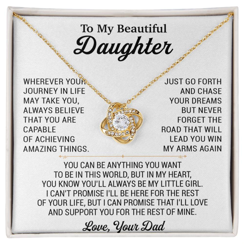 To My Daughter Necklace, Daughter Father Necklace, Daughter Gift From Dad 18_8_White