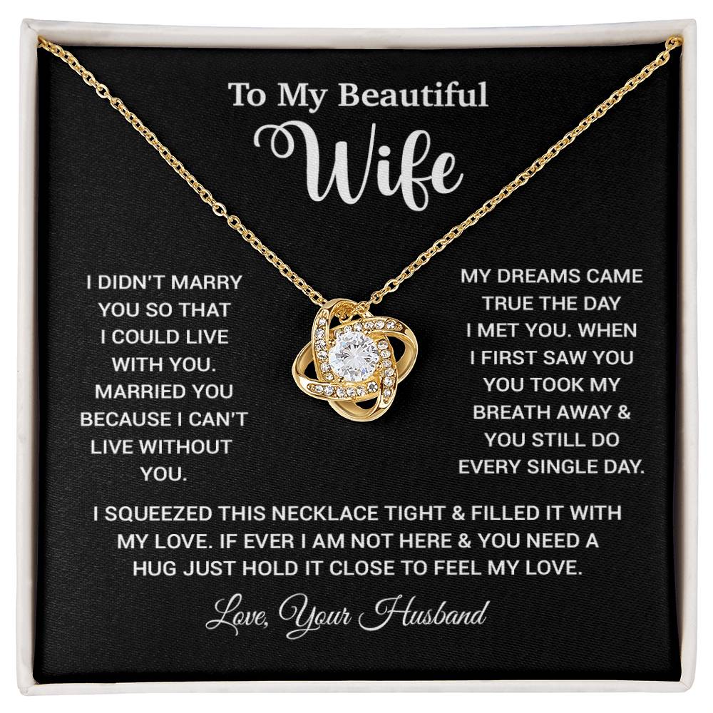 To My Wife Necklace, Wife Gift From Husband, Wife Husband Necklace, Christmas Gift 26_10_Black