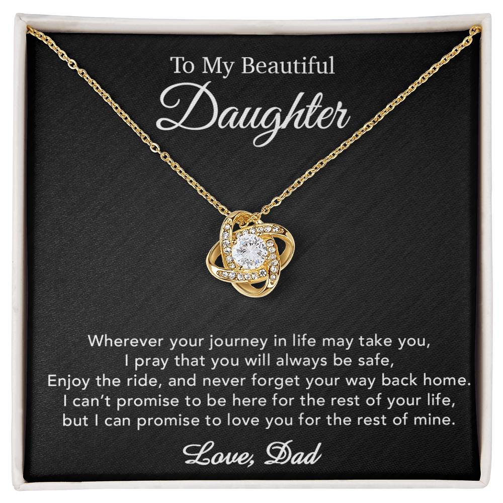 To My Daughter Necklace, Gift for Daughter from Dad, Father Daughter Necklace 21_5_Black