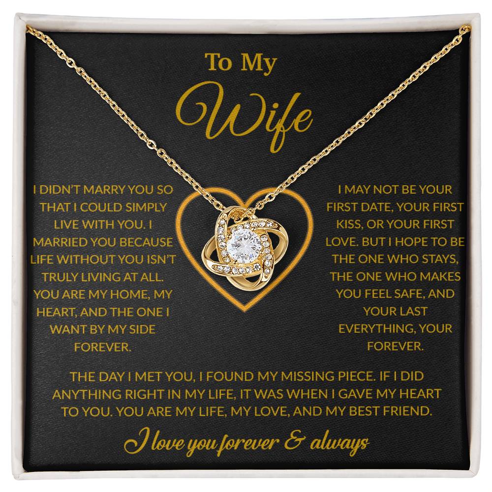 To My Wife Necklace, Gift For Wife, Anniversary Gift For Wife, Necklace For Wife 24_2_Gold