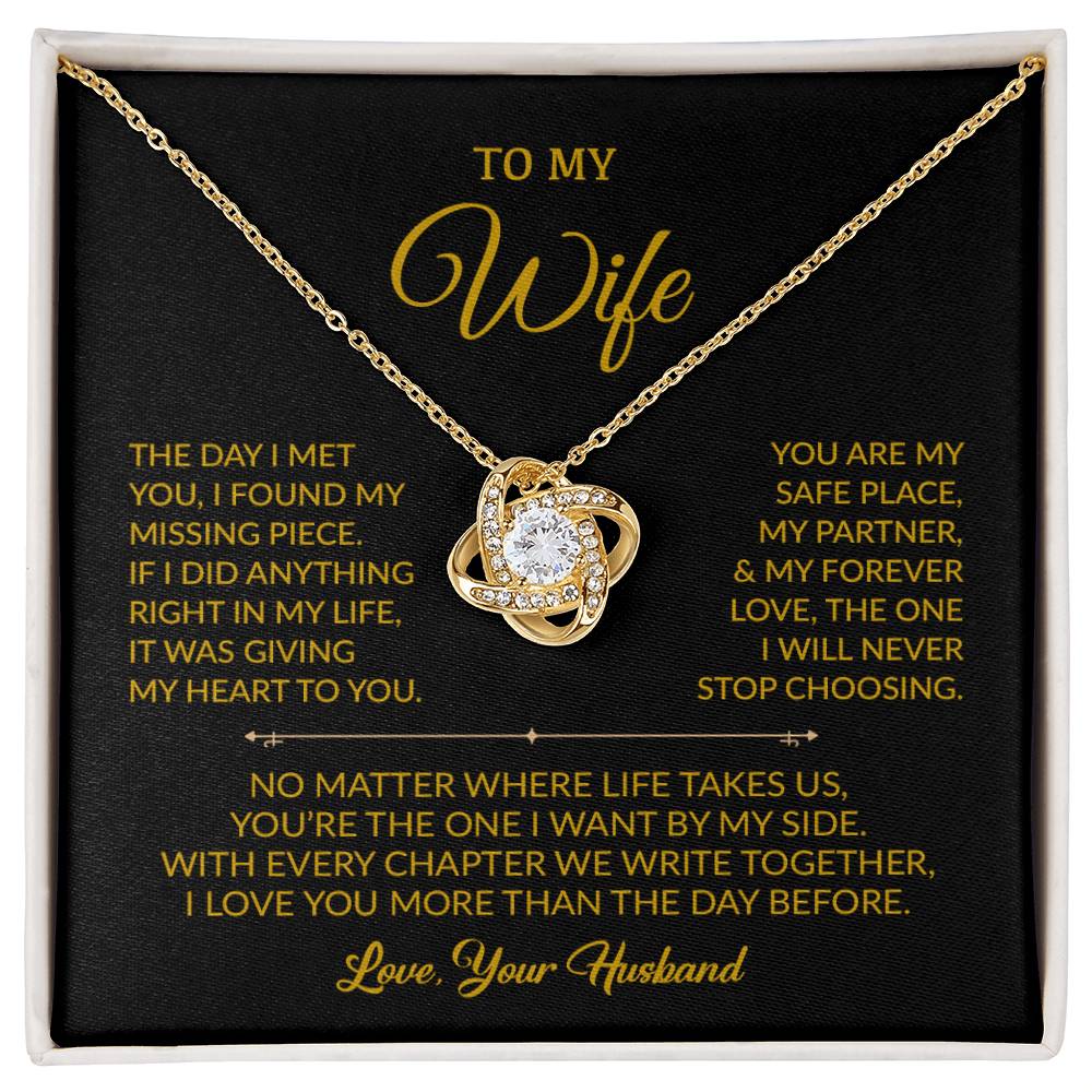 To My Wife Necklace, Gift For Wife, Anniversary Gift For Wife, Necklace For Wife 19_8_Gold