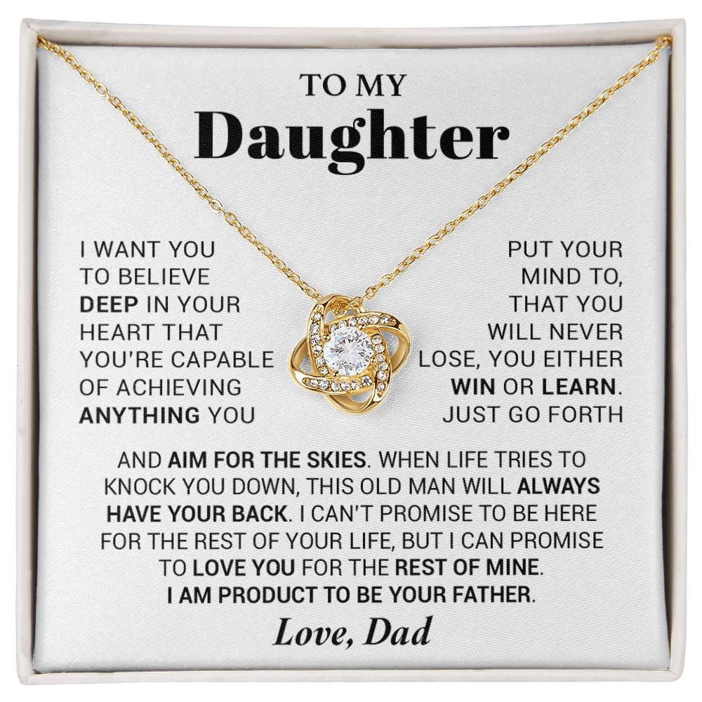 To My Daughter Necklace from Dad, Daughter Dad Necklace, Gifts for Daughter 23_10_White